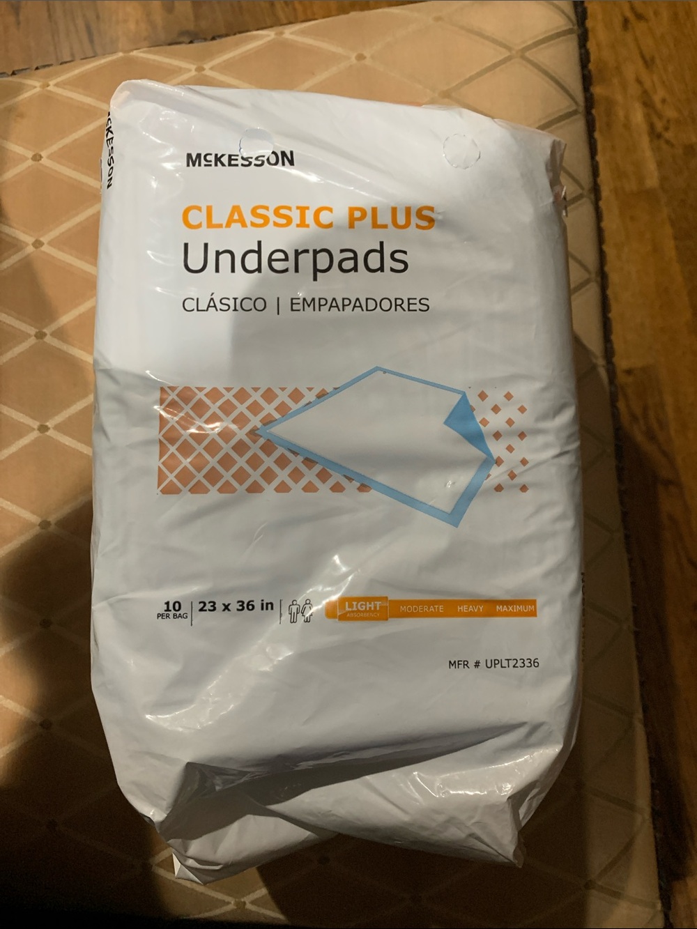 McKesson Classic Plus Underpads - White with Orange & Light Blue Accents